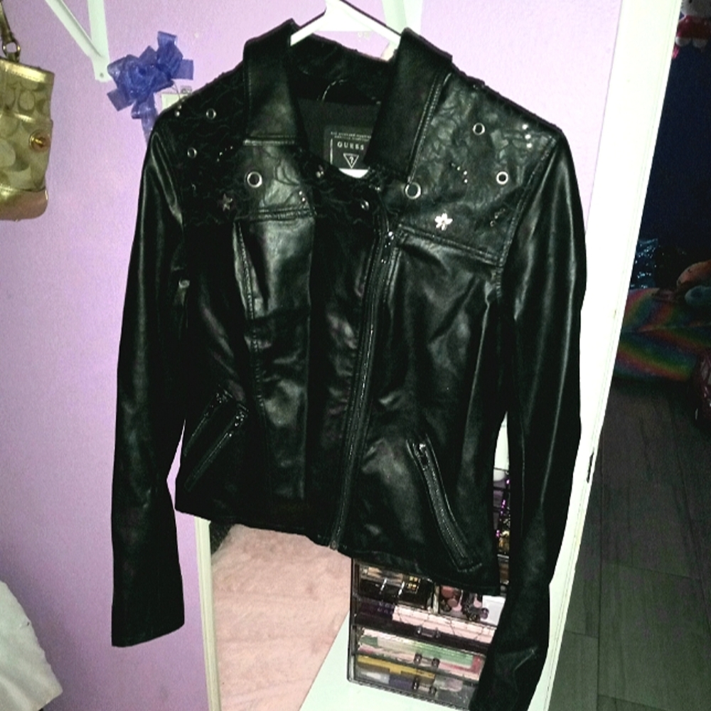 Guess faux leather jacket M